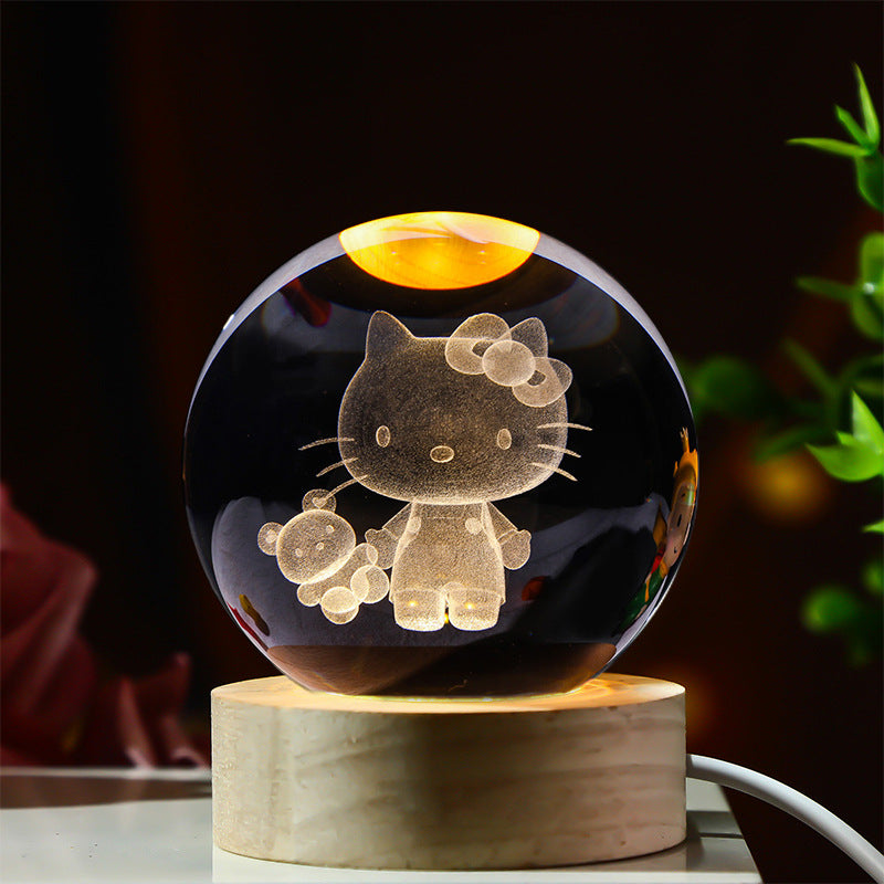 3D Crystal Galaxy Night Light